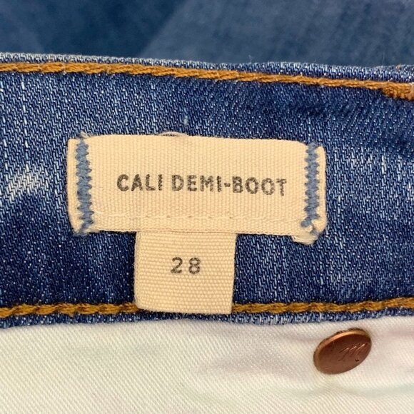 Madewell Women's Cali Demi Boot Step Raw Hem Stretch Denim Jeans Size 28 - Picture 7 of 13